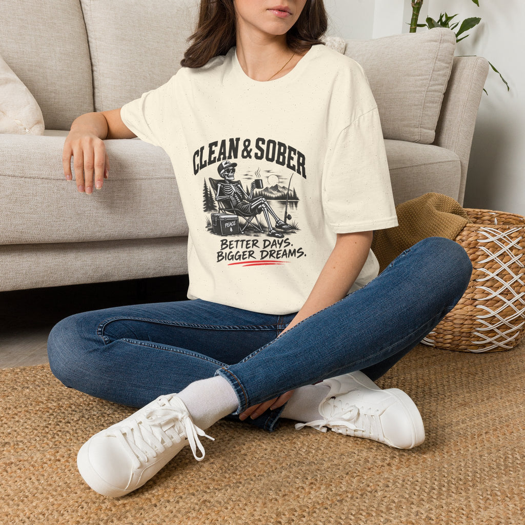 Clean & Sober skeleton camping scene T-Shirt | Recovery, Outdoors