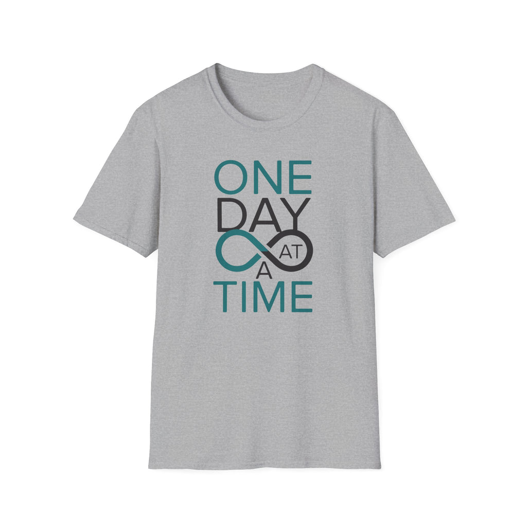 One Day at a Time T-Shirt | Inspirational recovery infinity design