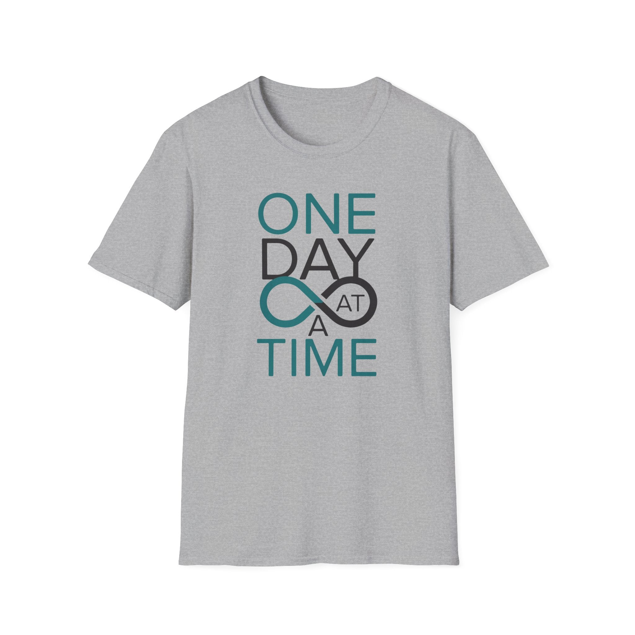 One Day at a Time T-Shirt | Inspirational recovery infinity design