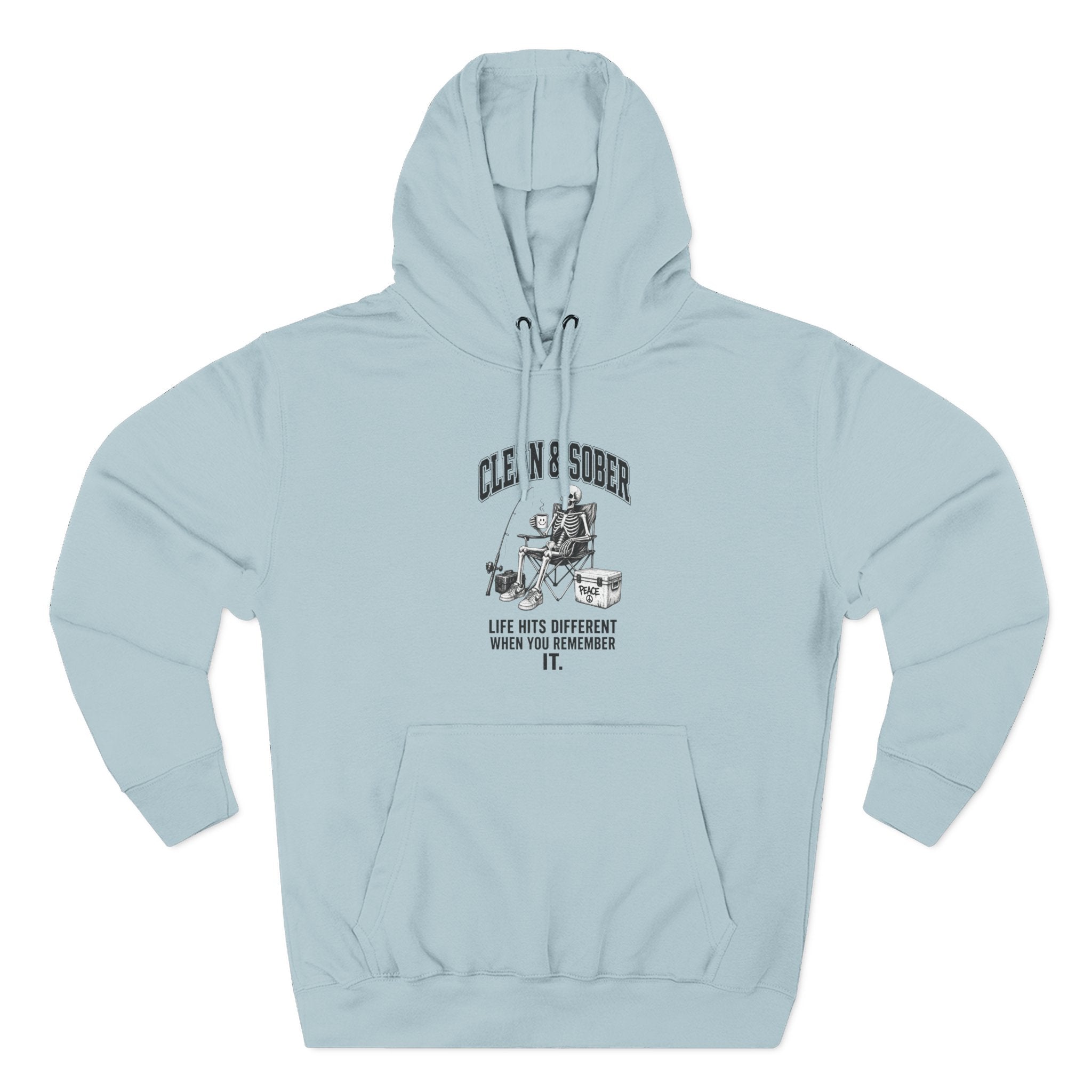 Clean & Sober hoodie | Recovery life illustration, vintage emblem