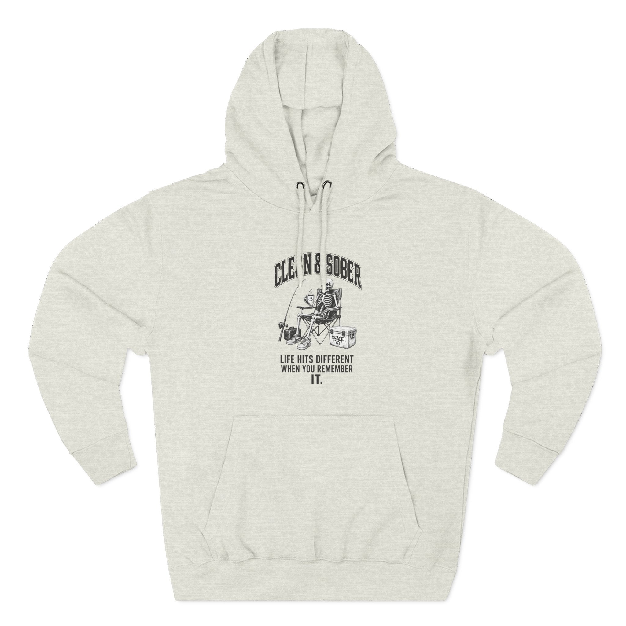 Clean & Sober hoodie | Recovery life illustration, vintage emblem