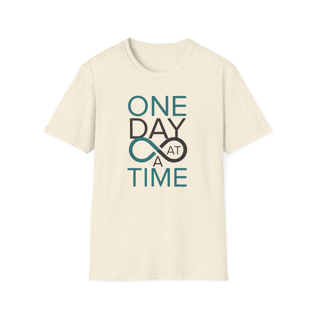 One Day at a Time T-Shirt | Inspirational recovery infinity design